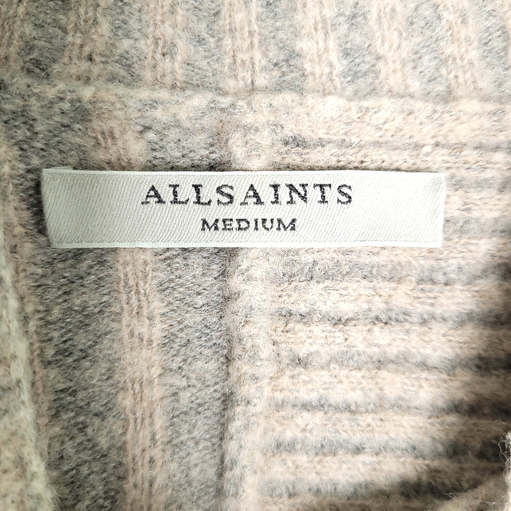 ALL SAINTS Terra Jumper Wool Blend Funnel Neck Ribbed Sweater MEDIUM - Picture 2 of 13